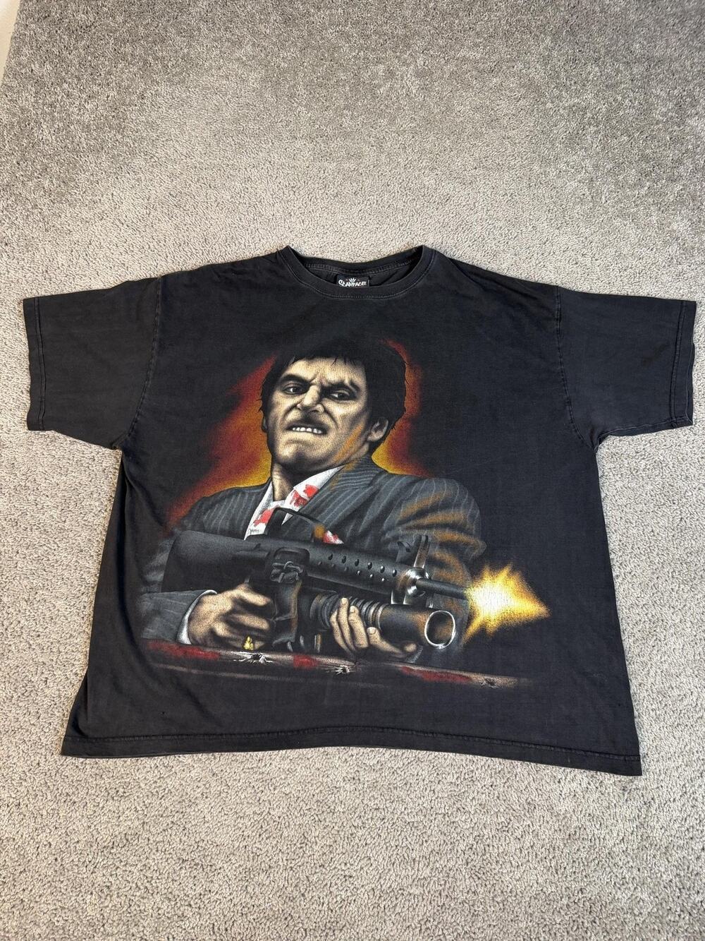 Vintage Scarface Clothing Co. Shirt Mens XL Black Scarface Graphic Crew Neck